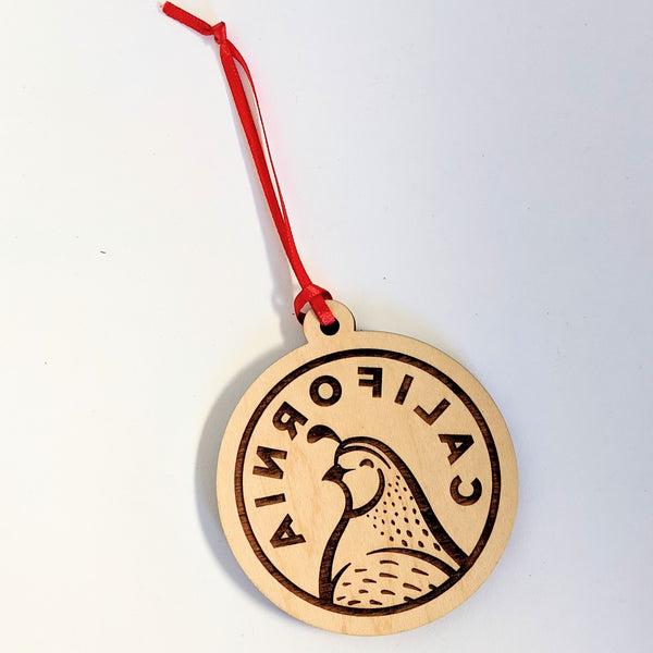 California Quail Wood Ornament